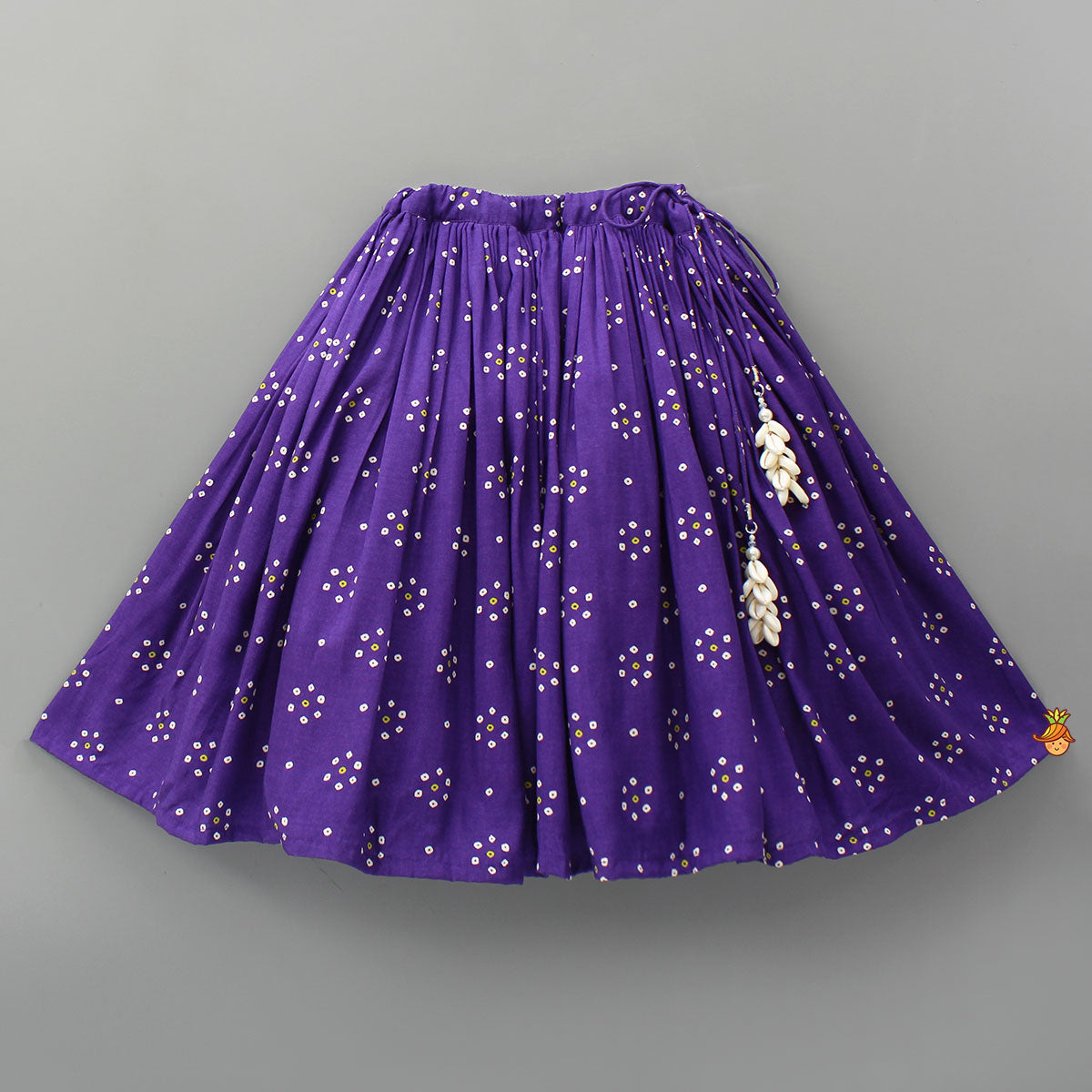 Bandhani Printed Embroidered Patchwork Top With Lehenga
