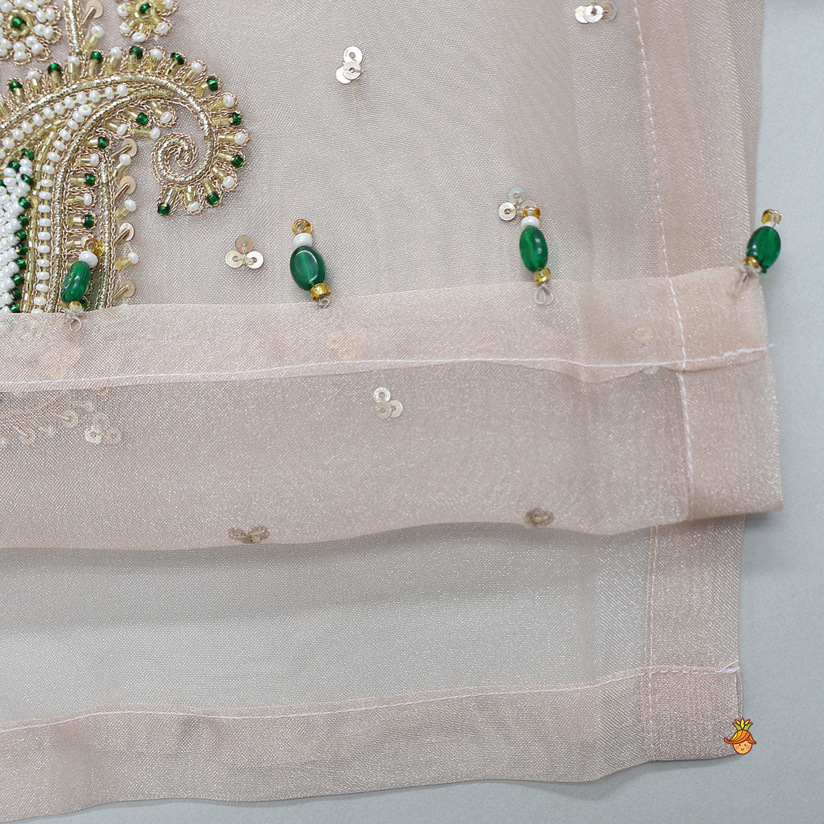 Round Neck Inner Top With Jacket Style Tie Up Shimmery Top And Palazzo