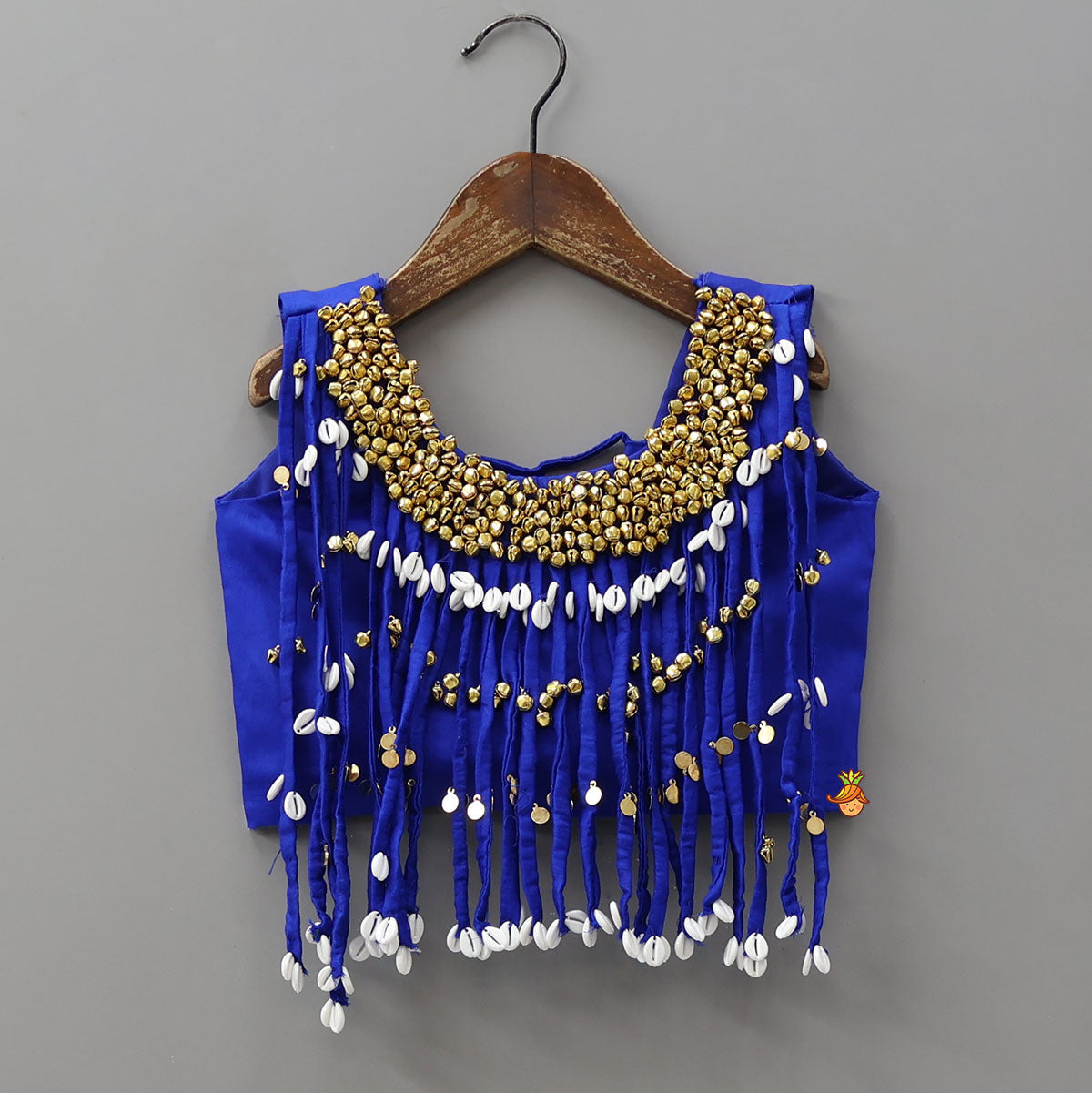 Statement Ghungroo Embellished Top With Tiered Flared Lehenga