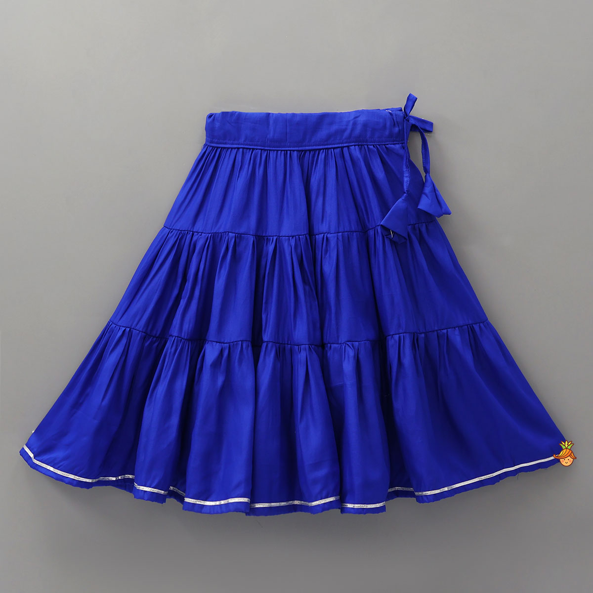 Statement Ghungroo Embellished Top With Tiered Flared Lehenga