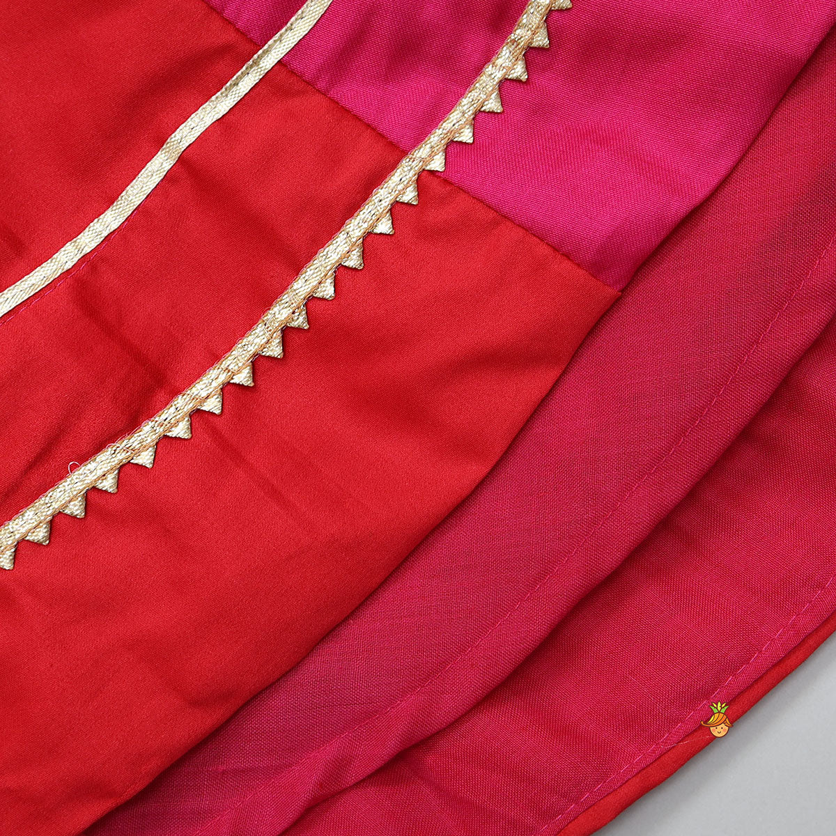 Mirror Embroidered Top Paired With Panelled Flared Lehenga