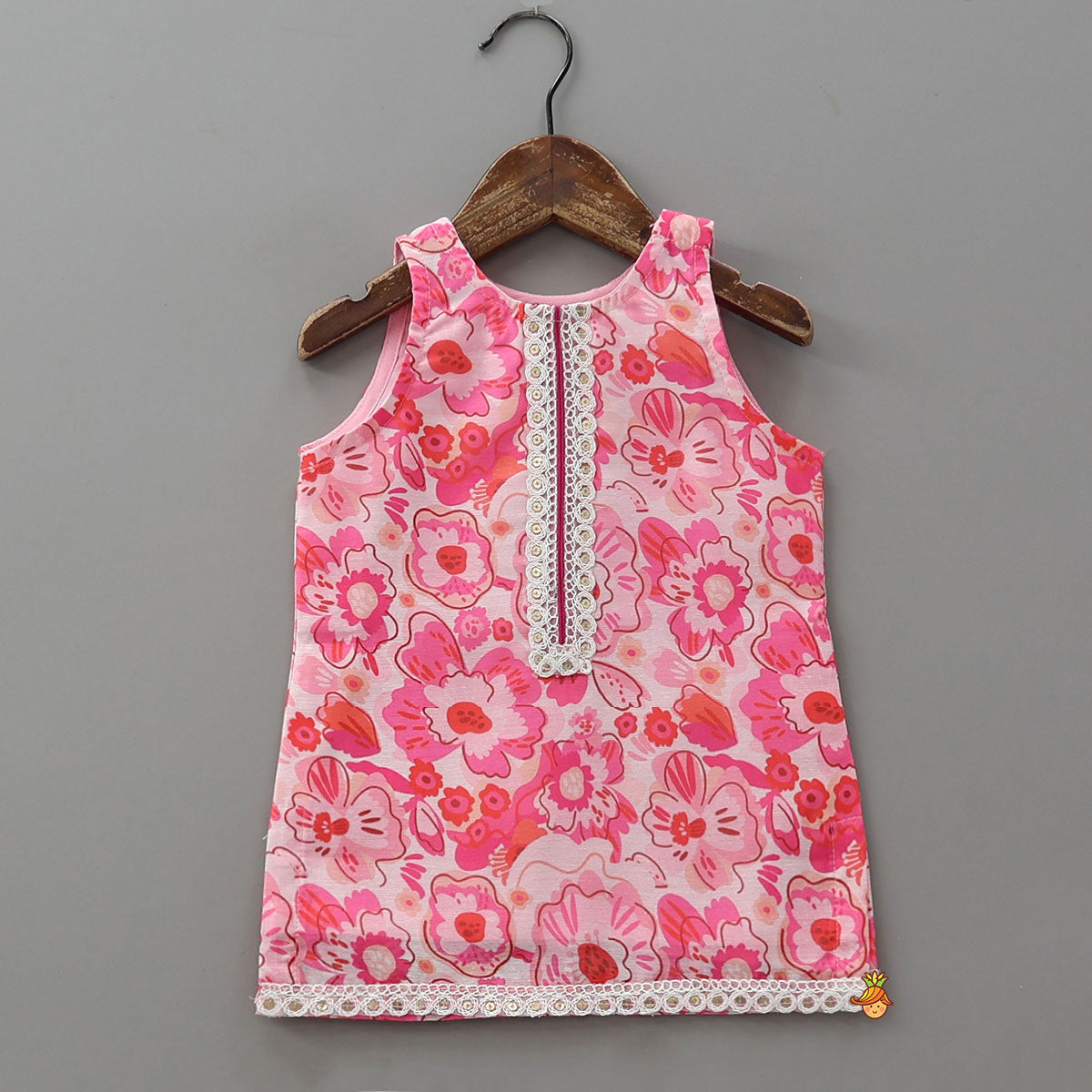 Charming Floral Printed Kurti And Matching Sharara With Dupatta