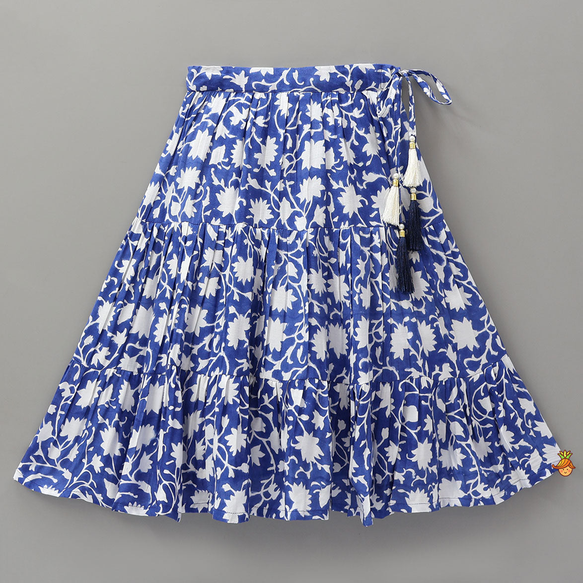Halter Neck Printed Crop Top And Tiered Lehenga With Dupatta