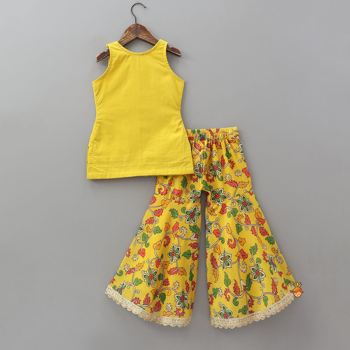 Printed Yoke Kurti And Sharara With Matching Dupatta