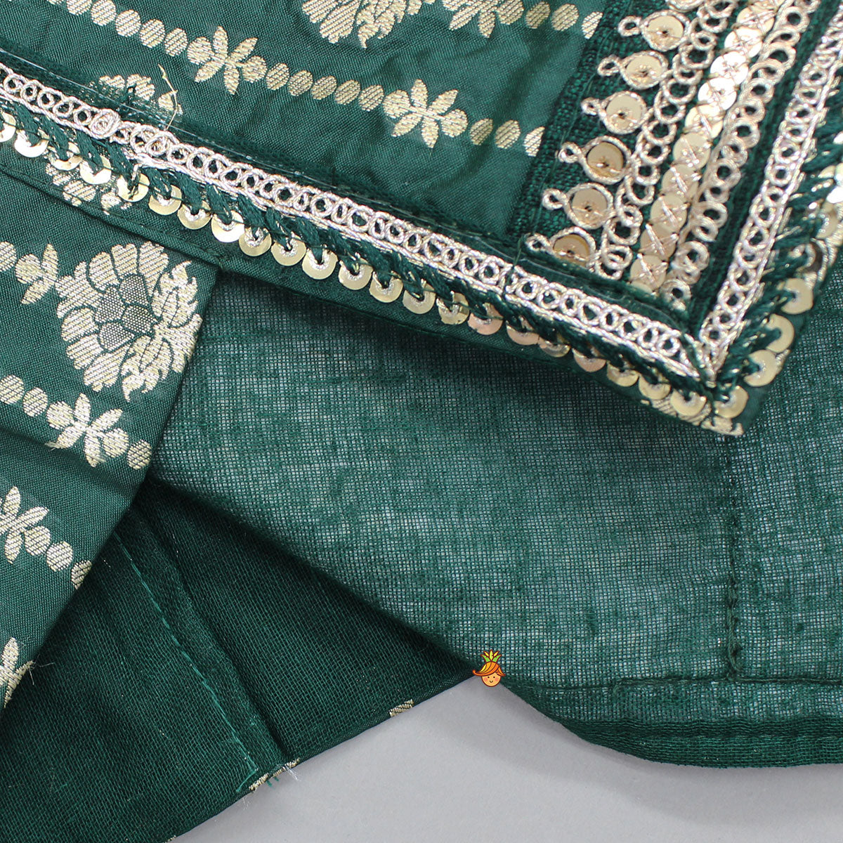 Foil Printed Corset Top With Tiered Lehenga And Dupatta