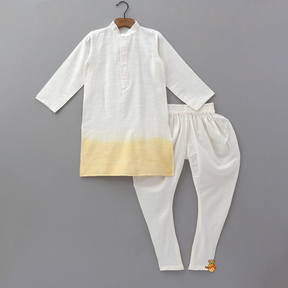 Ombre Kurta With Paisley Chikankari Inspired Jacket And Churidar