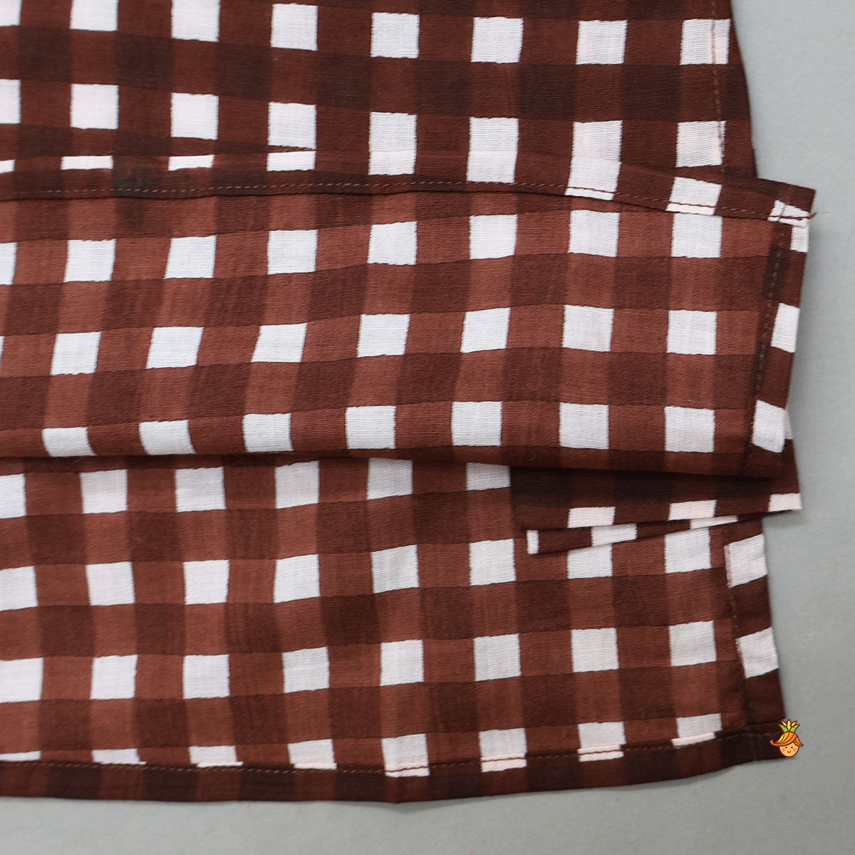 Checked Lace Detailed Kurta With Pyjamas