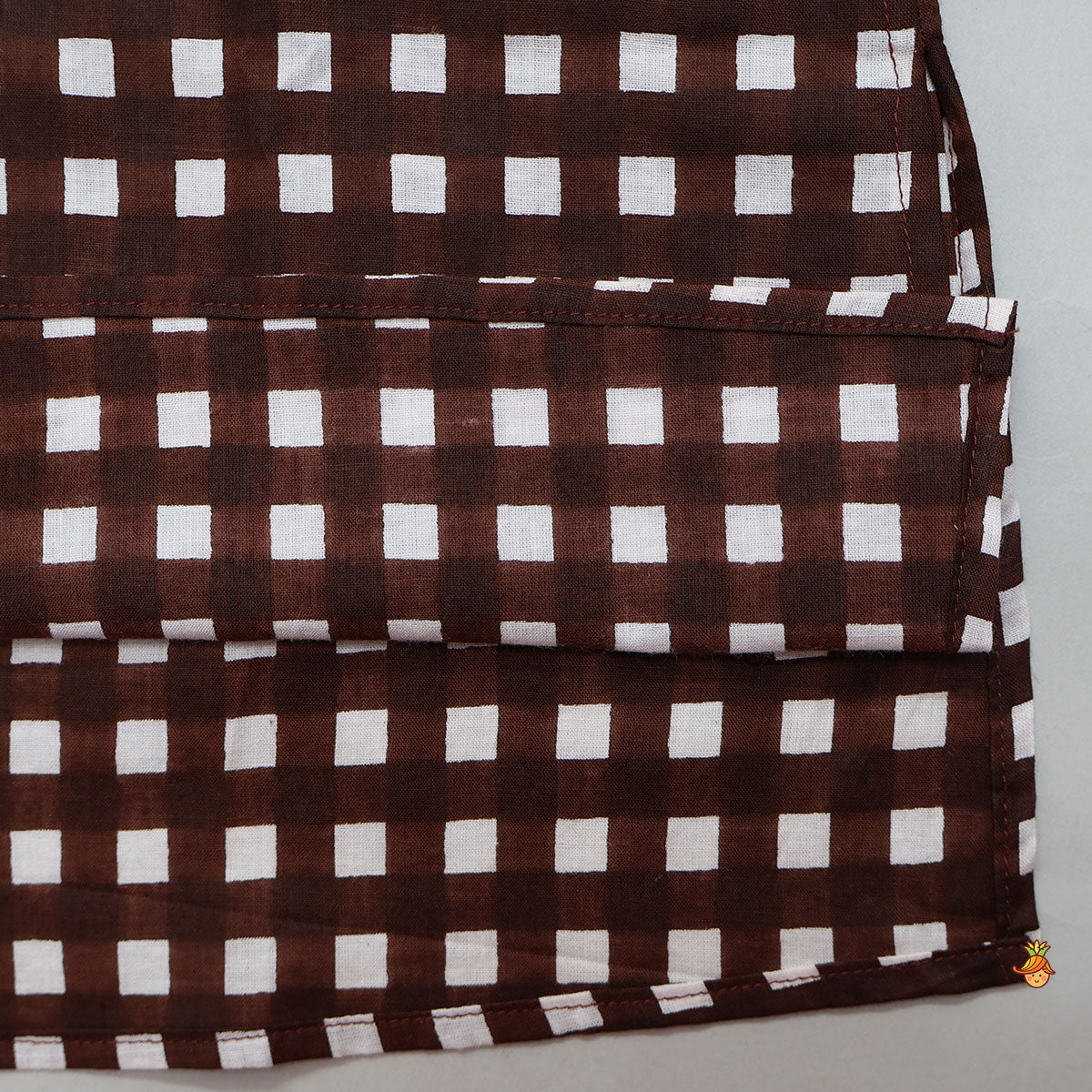 Checked Lace Detailed Kurta With Pyjamas