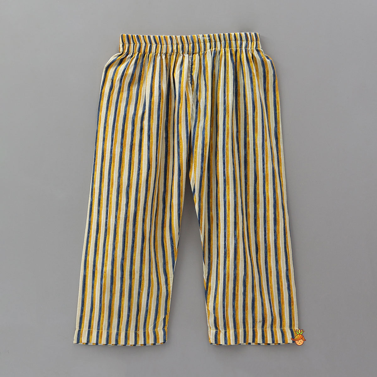 Striped Faux Jacket Style Checked Kurta And Pyjama
