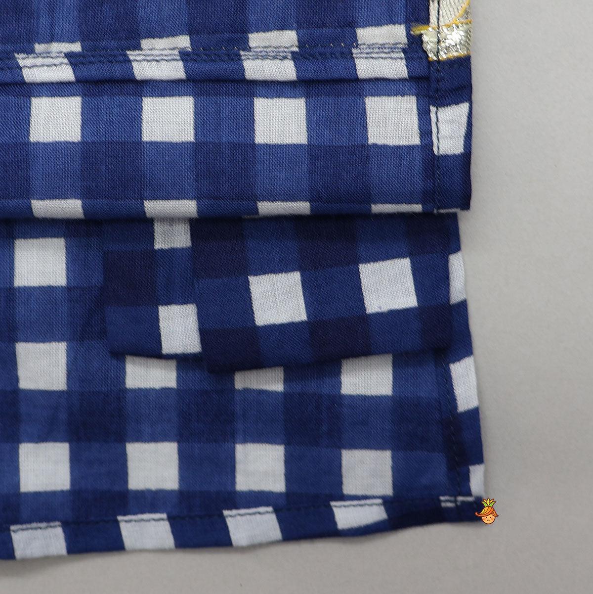 Striped Faux Jacket Style Checked Kurta And Pyjama