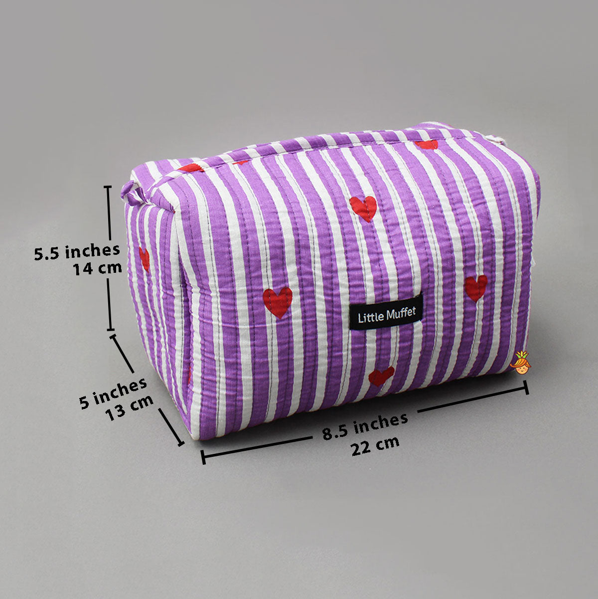 Pretty Striped Printed Pouch Bags - Set of 3