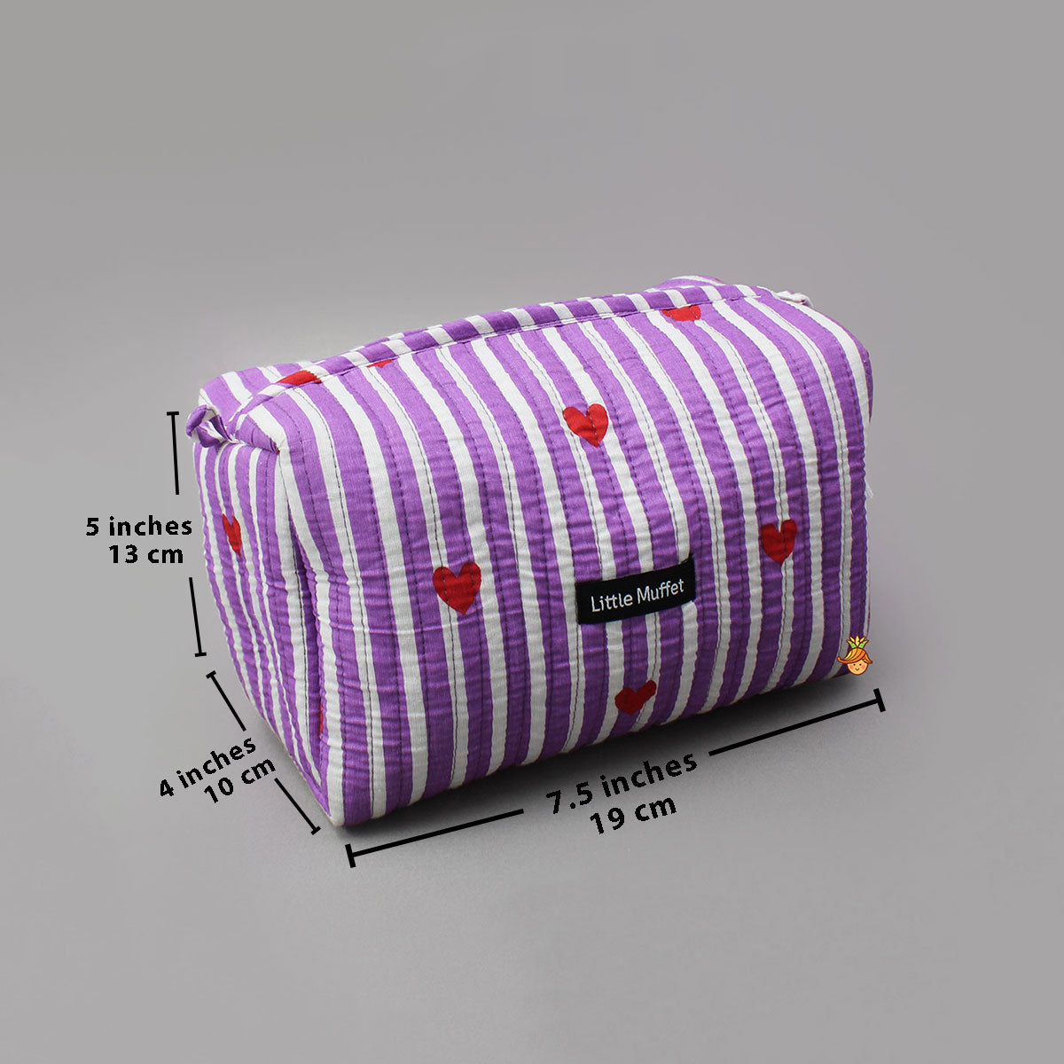 Pretty Striped Printed Pouch Bags - Set of 3
