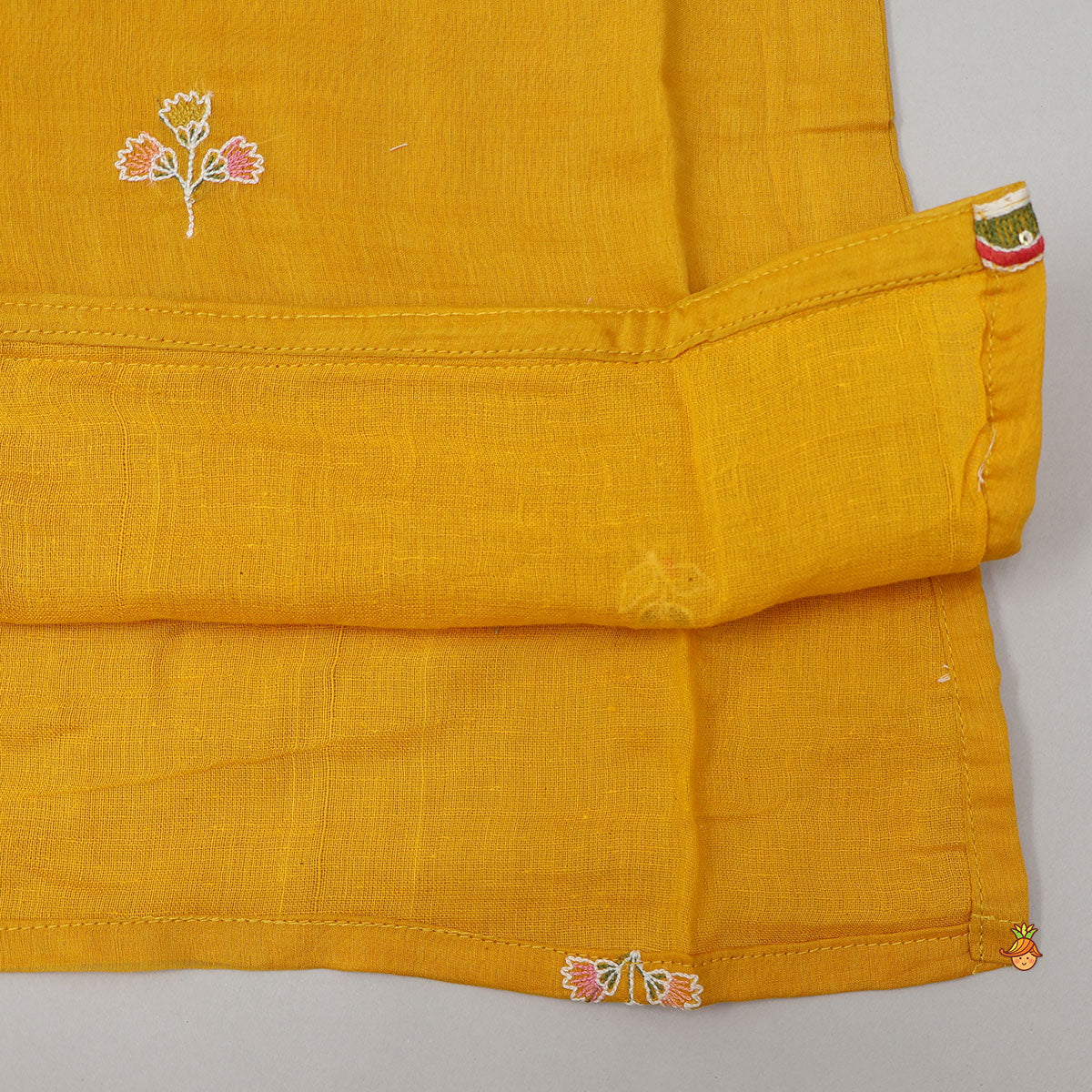 Floral Embroidered Halter Neck Kurti With Palazzo And Dupatta