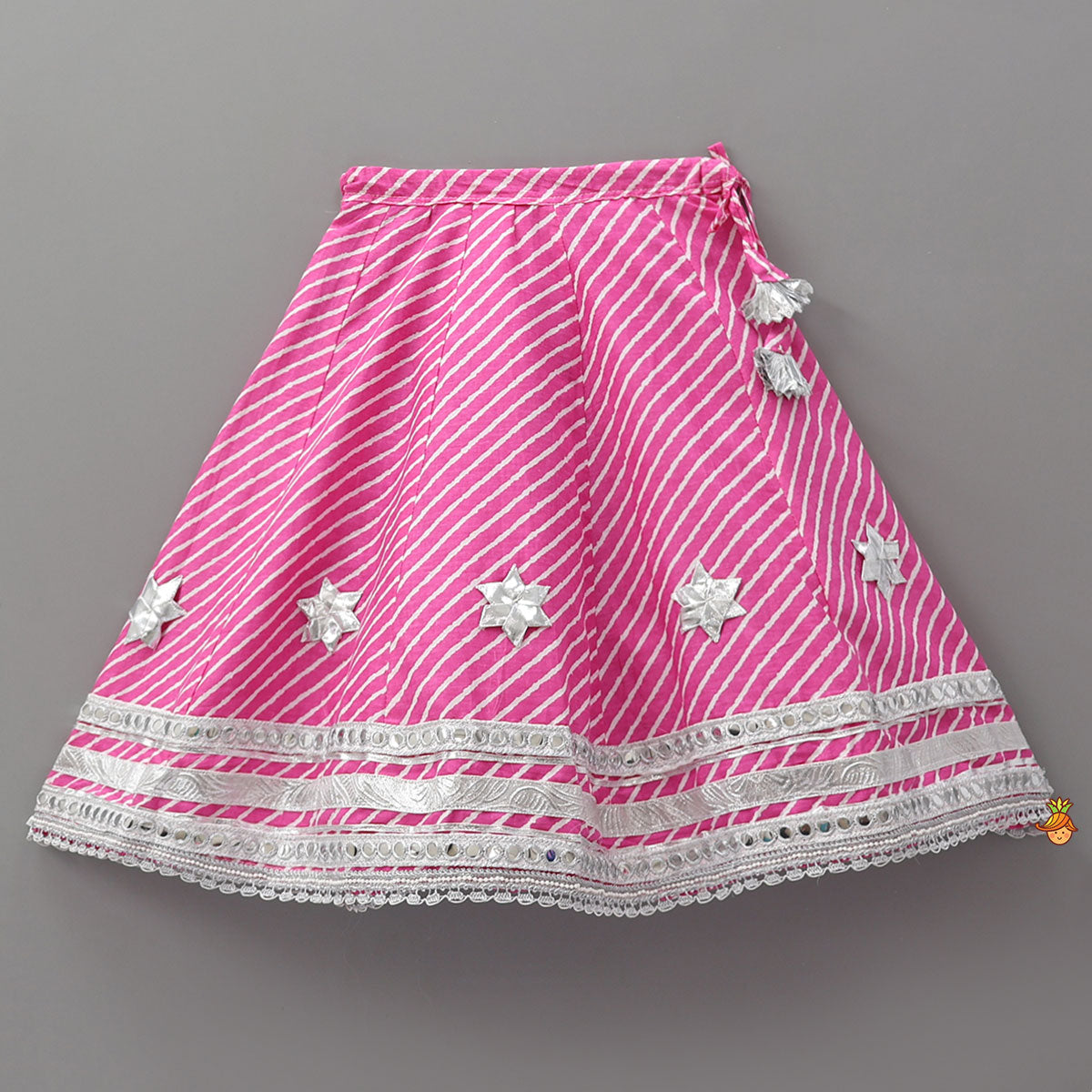 Halter Neck Leheriya Printed Top And Lehenga