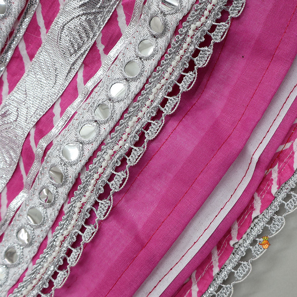 Halter Neck Leheriya Printed Top And Lehenga