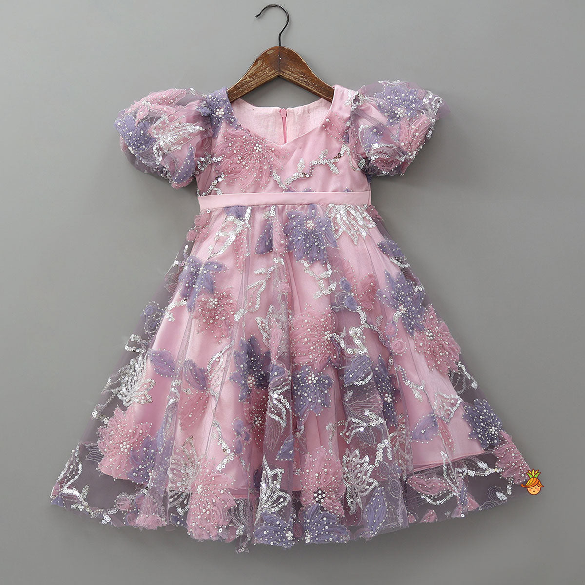 Sparkly Floral Embellished Party Dress