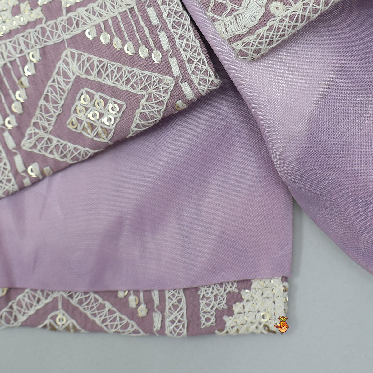 Kurta With Thread Embroidered Jacket And Pyjama