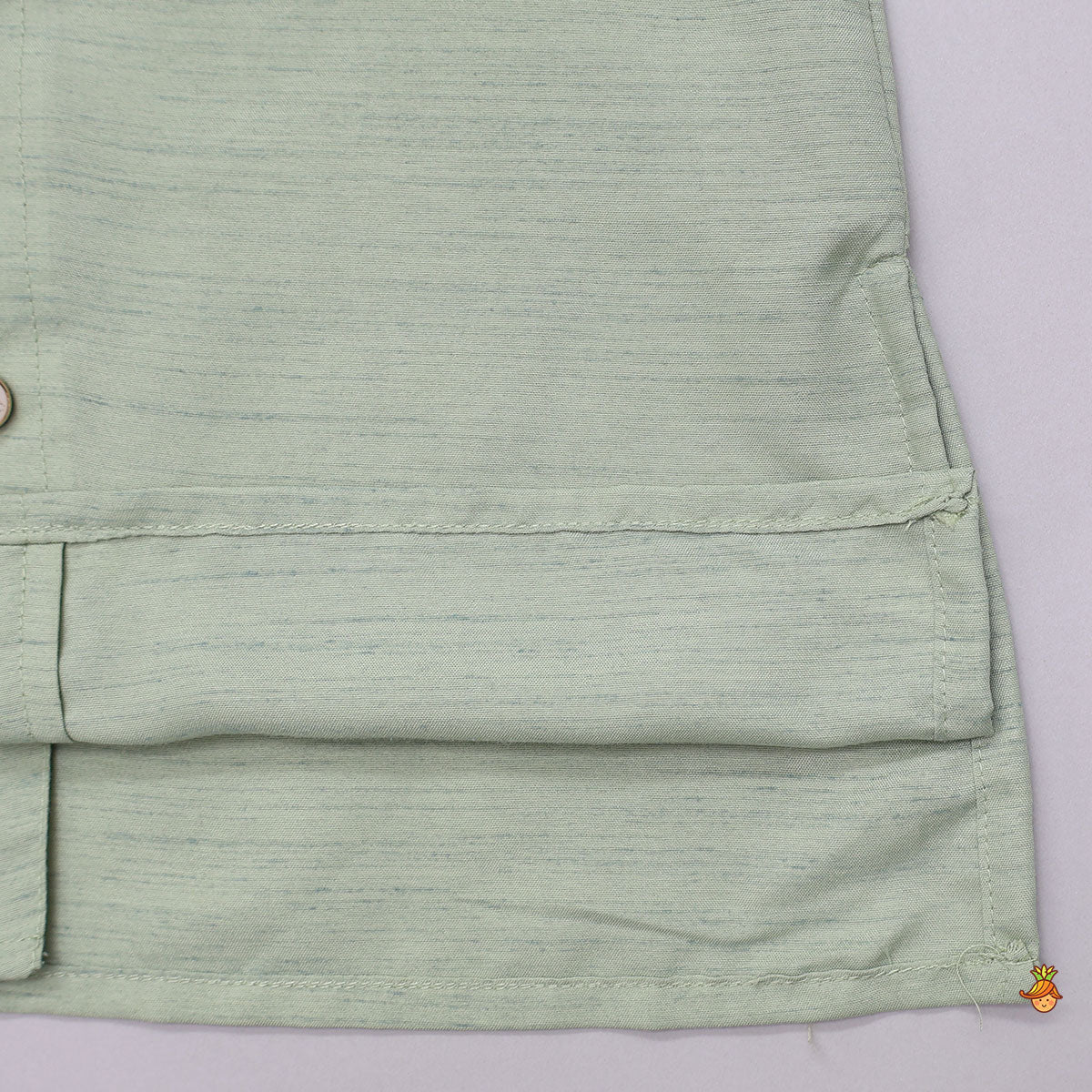 Pintuck Kurta With Thread Embroidered Open Jacket And Pyjama