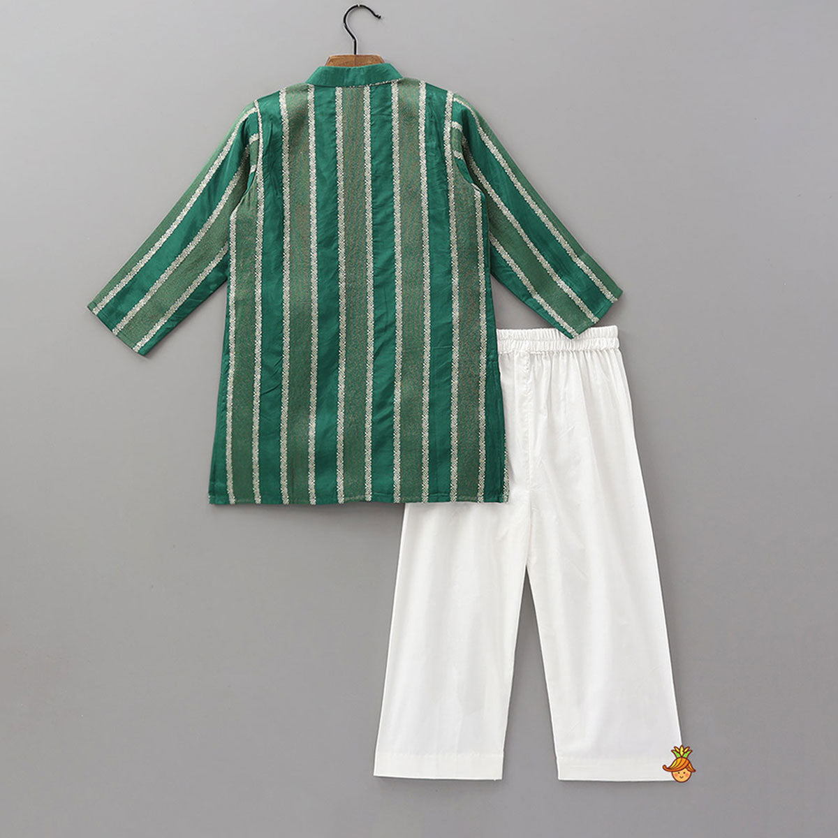 Festive Shimmer Panel Kurta With Pyjama