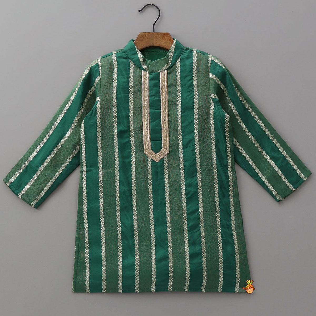 Festive Shimmer Panel Kurta With Pyjama