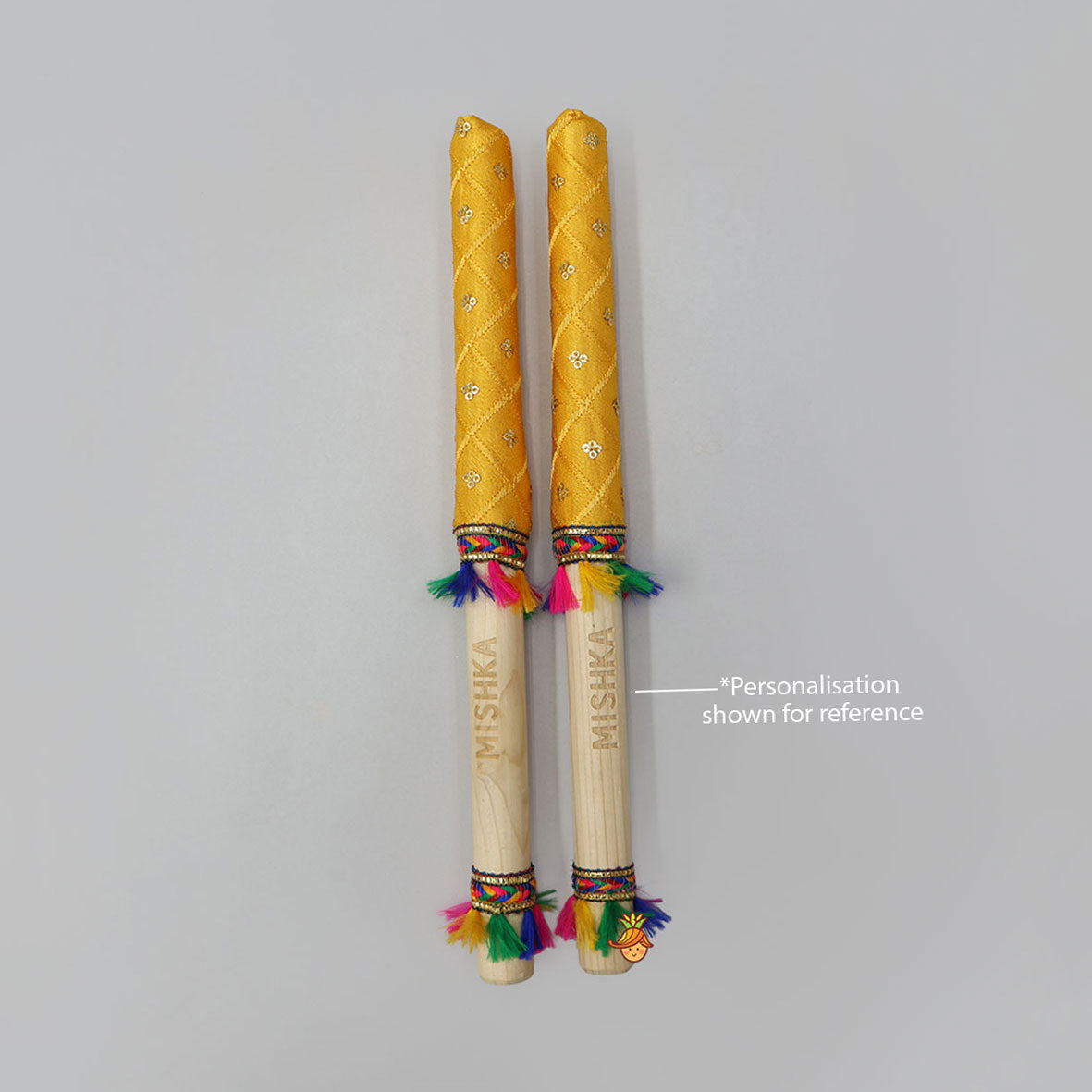 Vibrant Festive Name Personalizable Dandiya Sticks