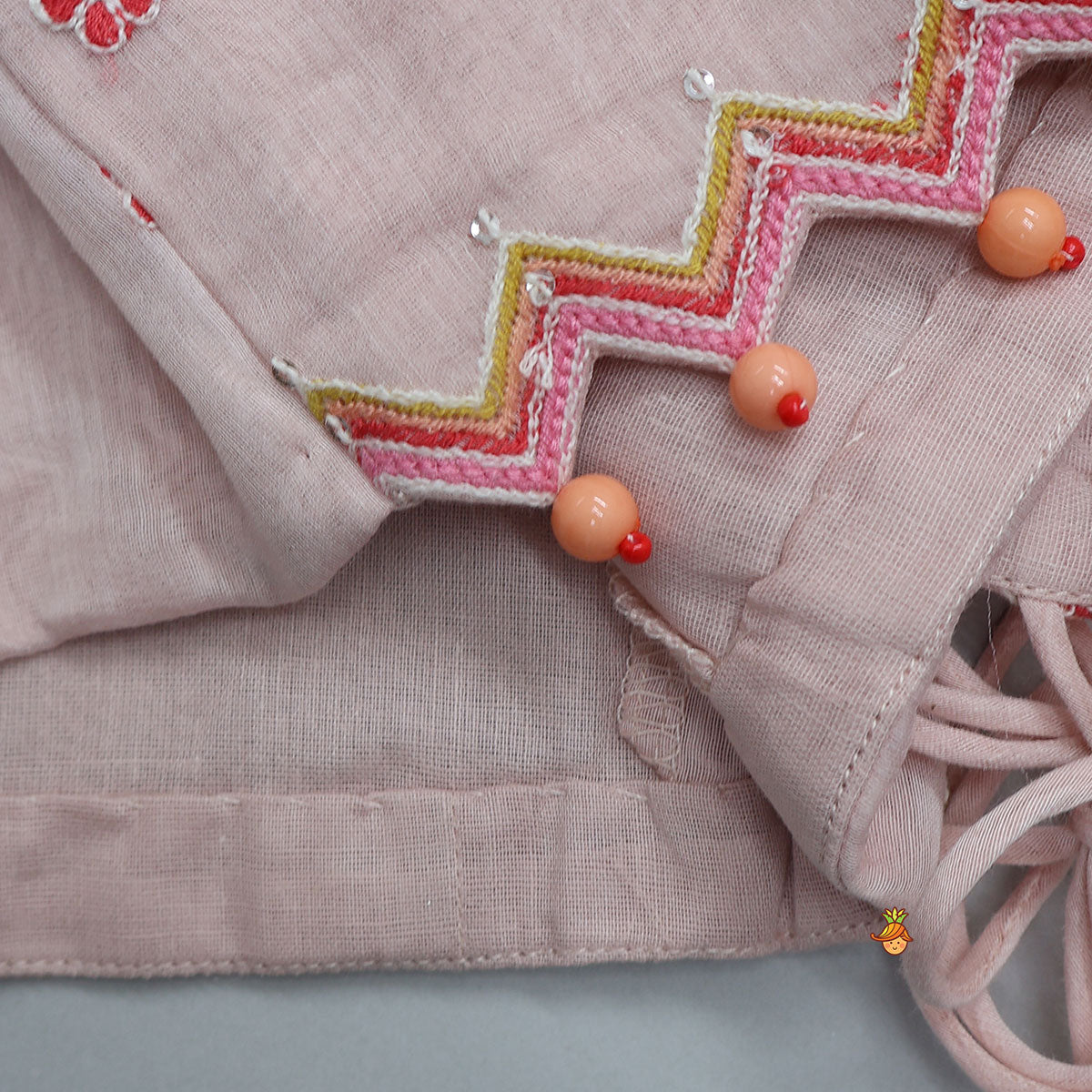 Floral Embroidered Angrakha Top With Lehenga And Dupatta
