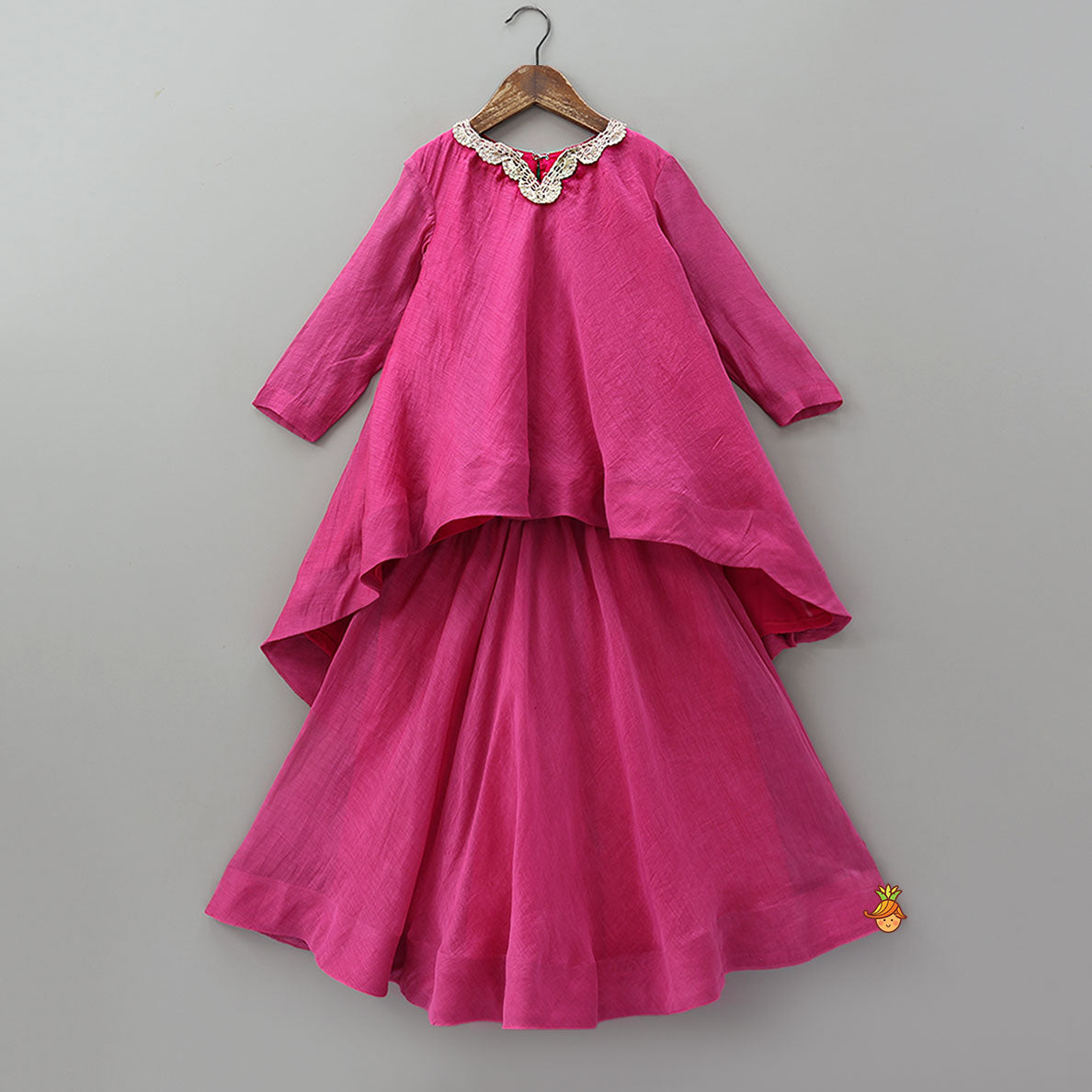 High Low Stylish Kurti And Lehenga