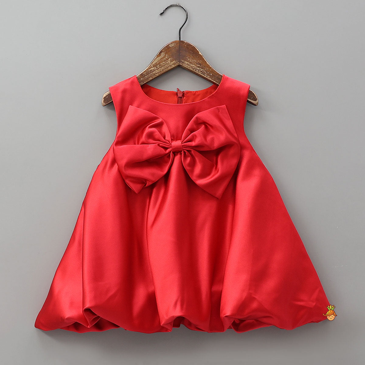 Bow Adorned Dress With Matching Gathered Hair Band
