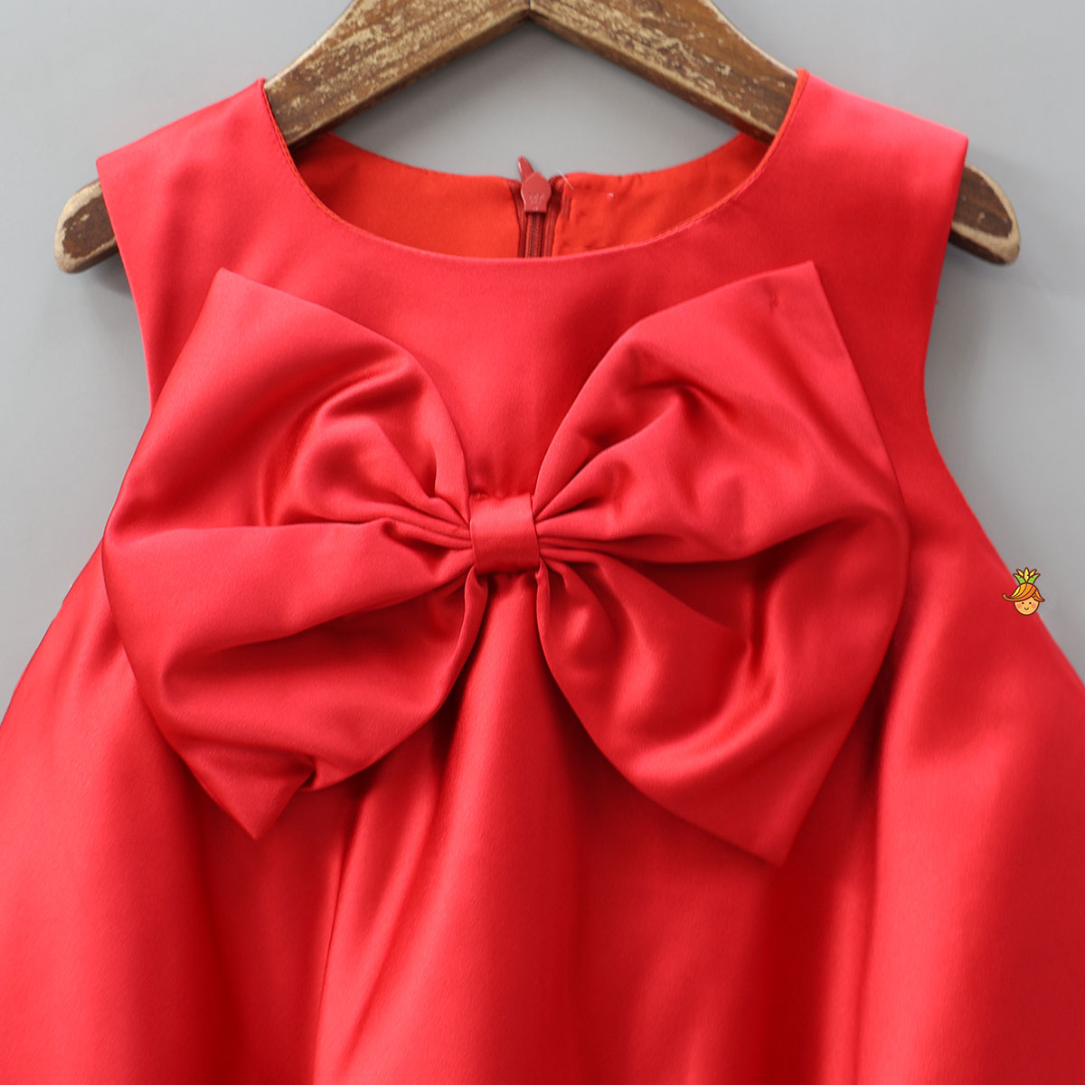 Bow Adorned Dress With Matching Gathered Hair Band