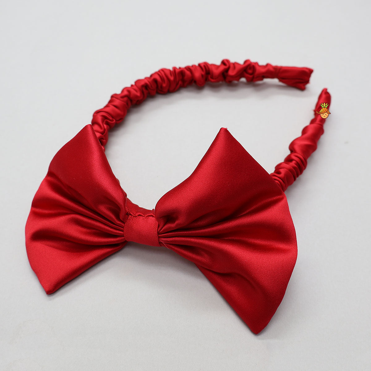 Bow Adorned Dress With Matching Gathered Hair Band