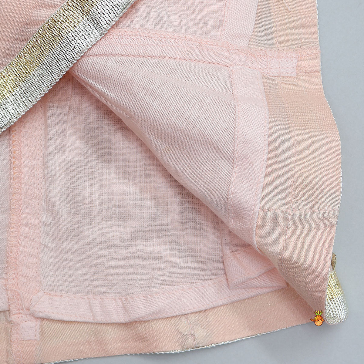 Lace Accented Kurti And Farshi Salwar With Potli Bag