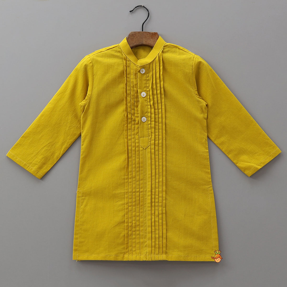 Pin Tuck Cotton Ethnic Kurta With Pocket Detail Jacket And Pyjama