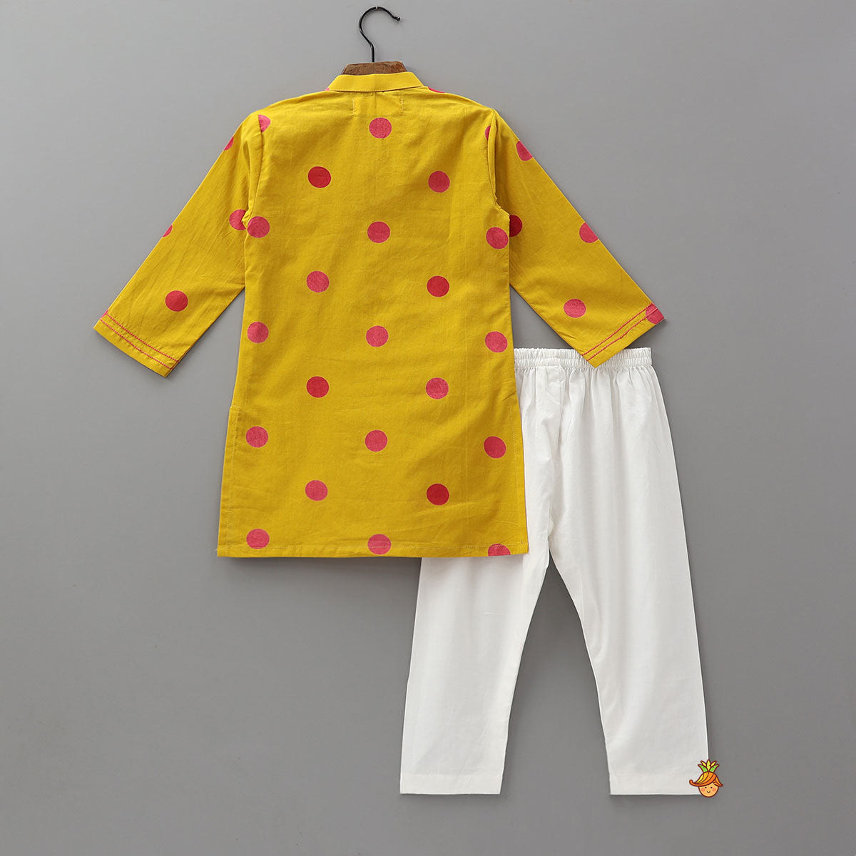 Polka Dot Printed Ethnic Kurta And Pyjama