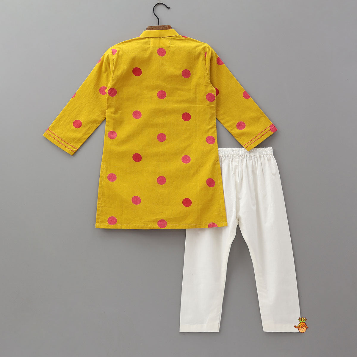 Polka Dot Printed Ethnic Kurta And Pyjama