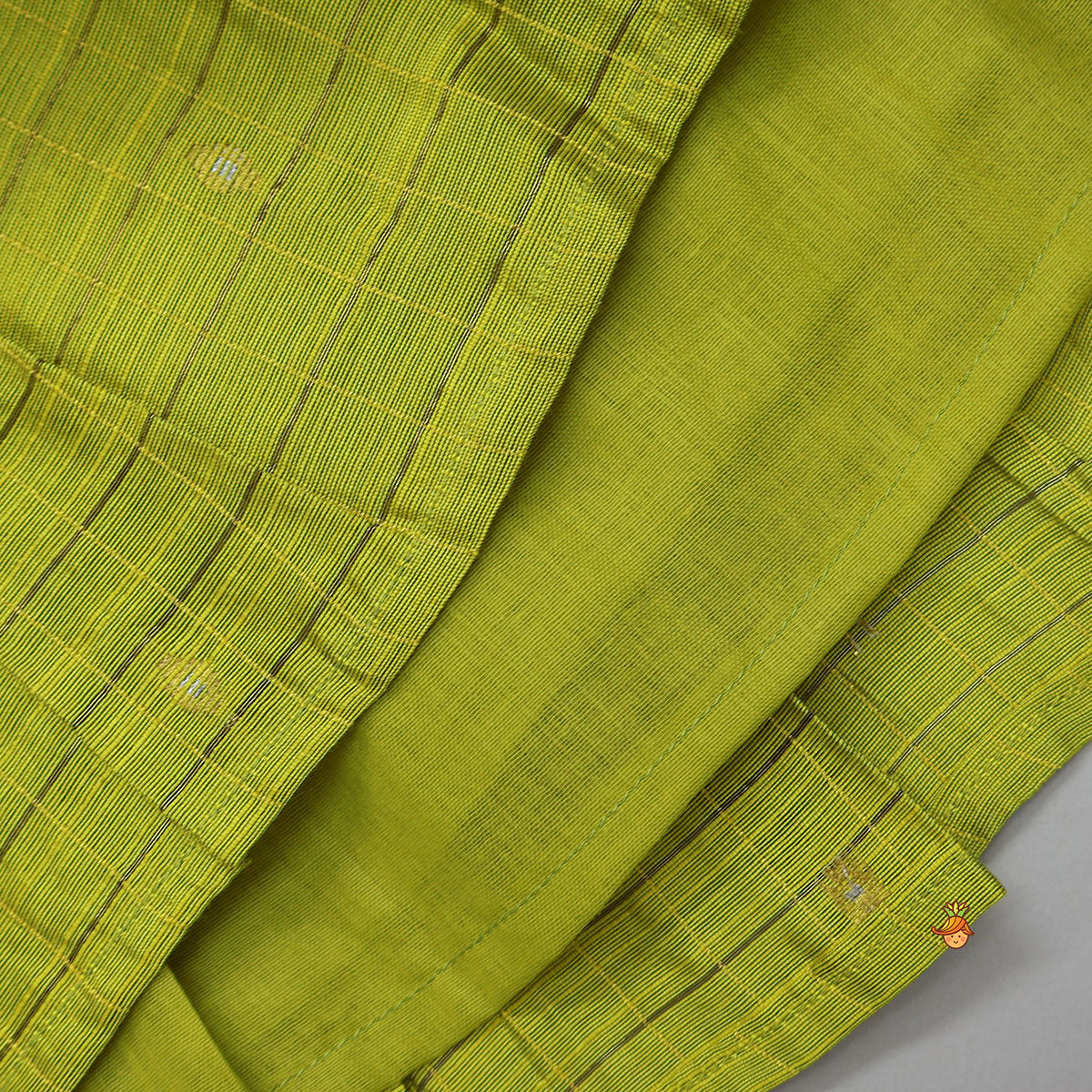 Booti Motif Crop Top And Pleated Checkered Lehenga