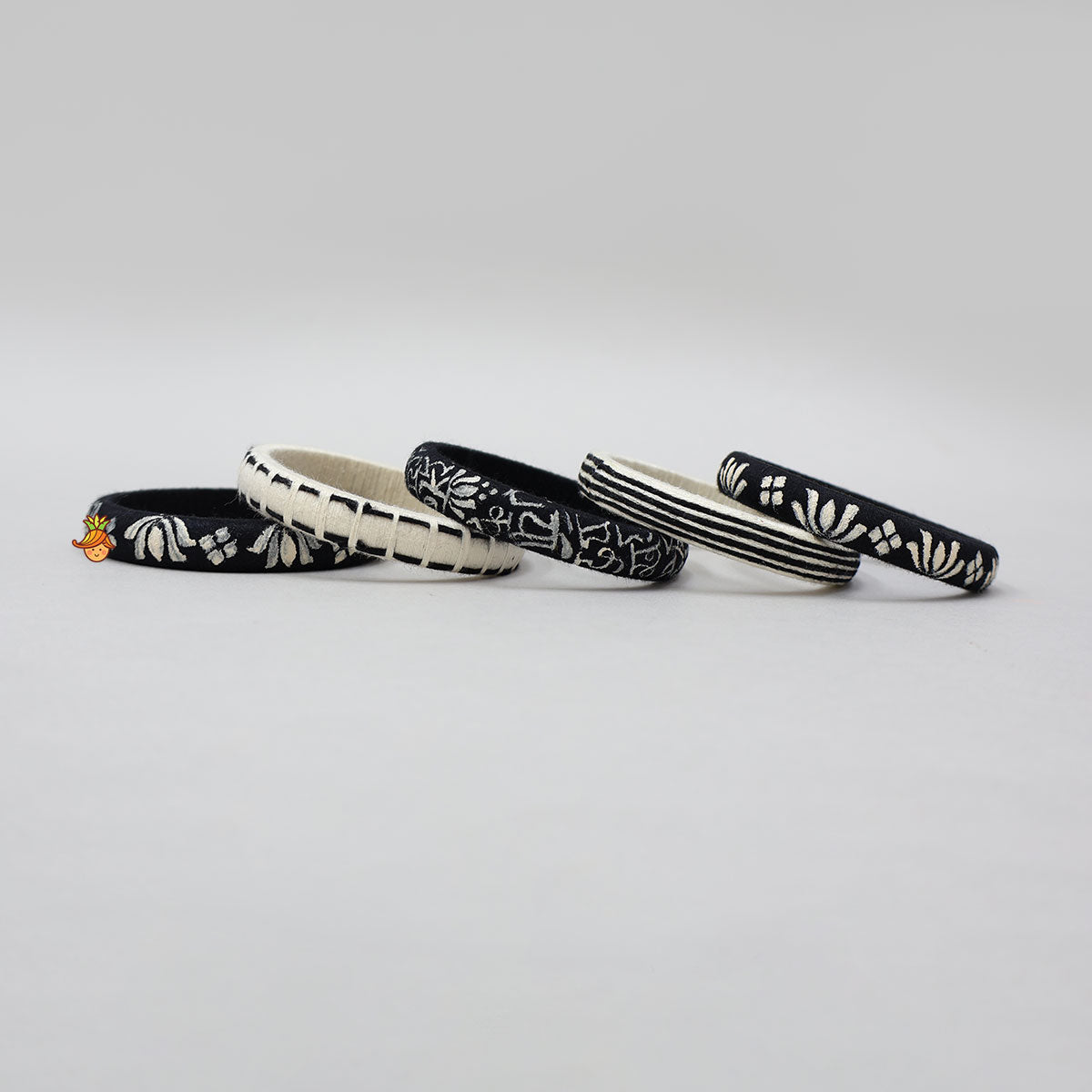 Lotus Hand Painted And Handcrafted Thread Bangles