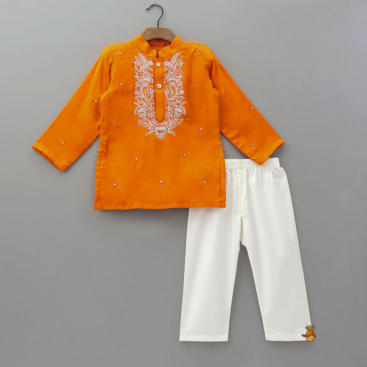 Faux Mirror Work Ethnic Kurta And Pyjama