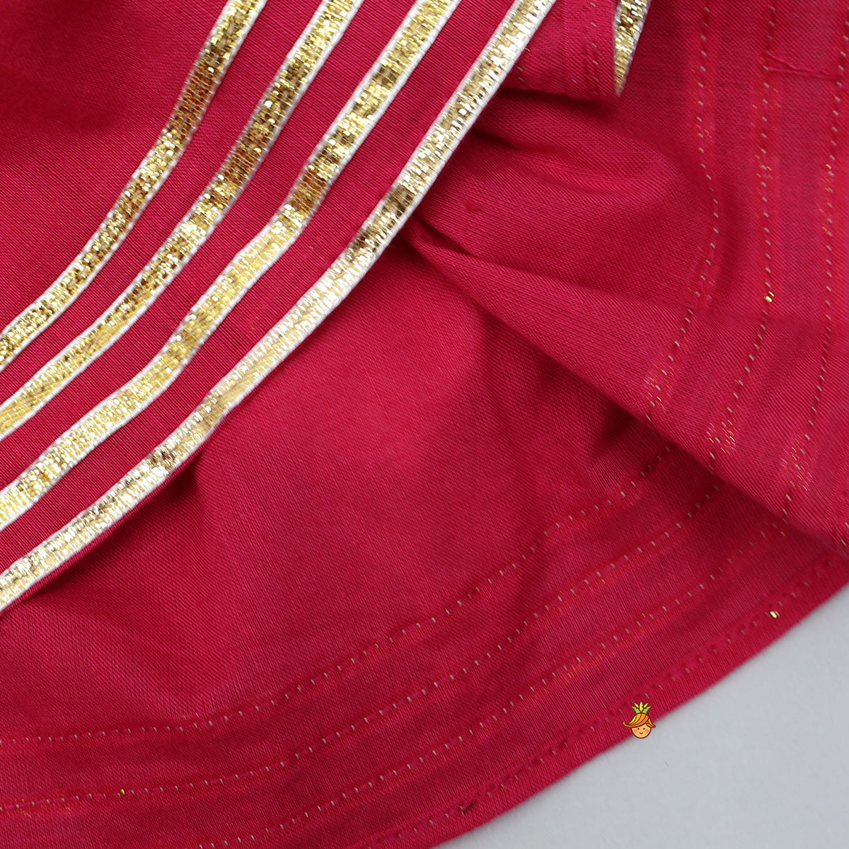 Lace Detailed Kediya With Dhoti And Matching Turban
