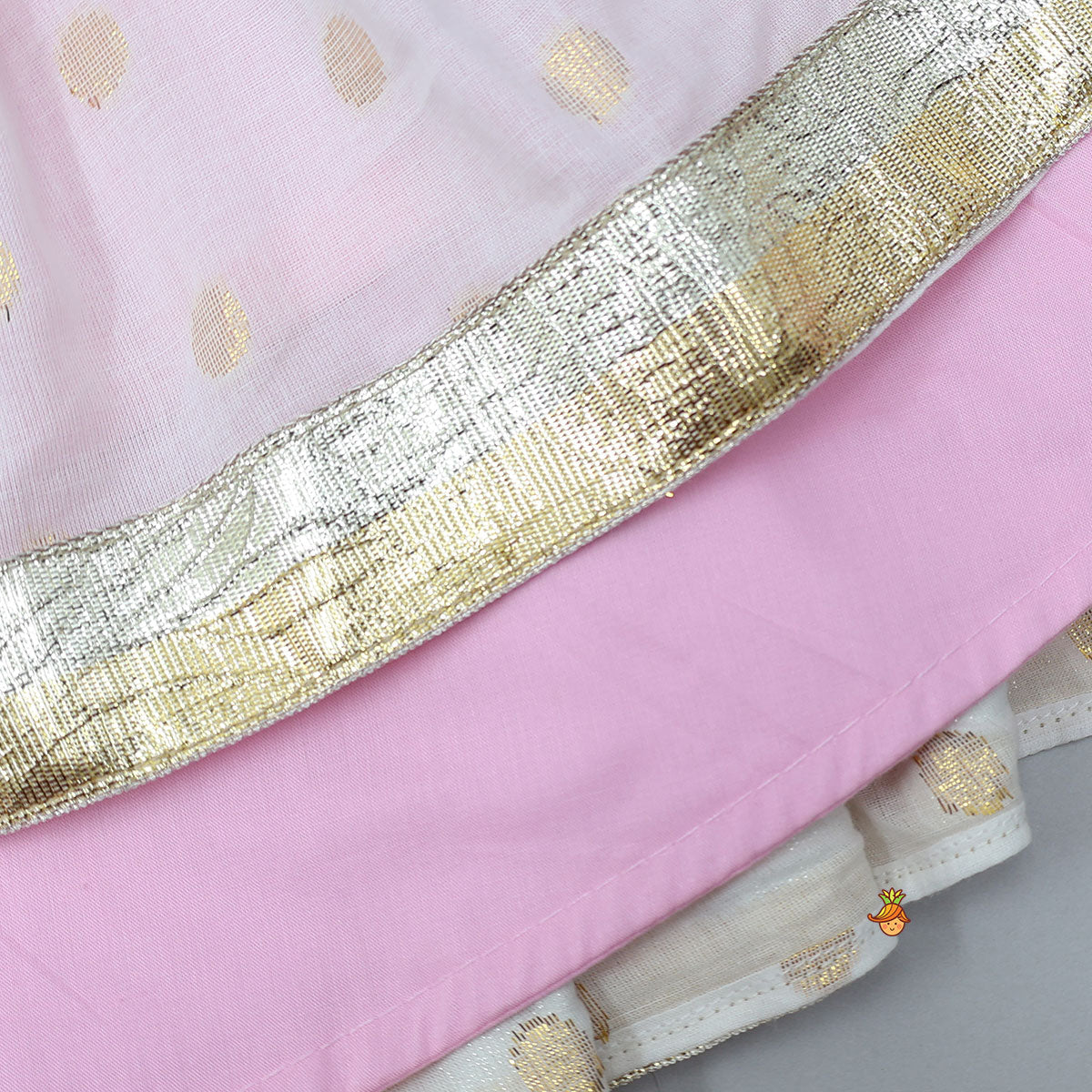 Lotus Motif Halter Top With Tiered Flared Lehenga And Dupatta