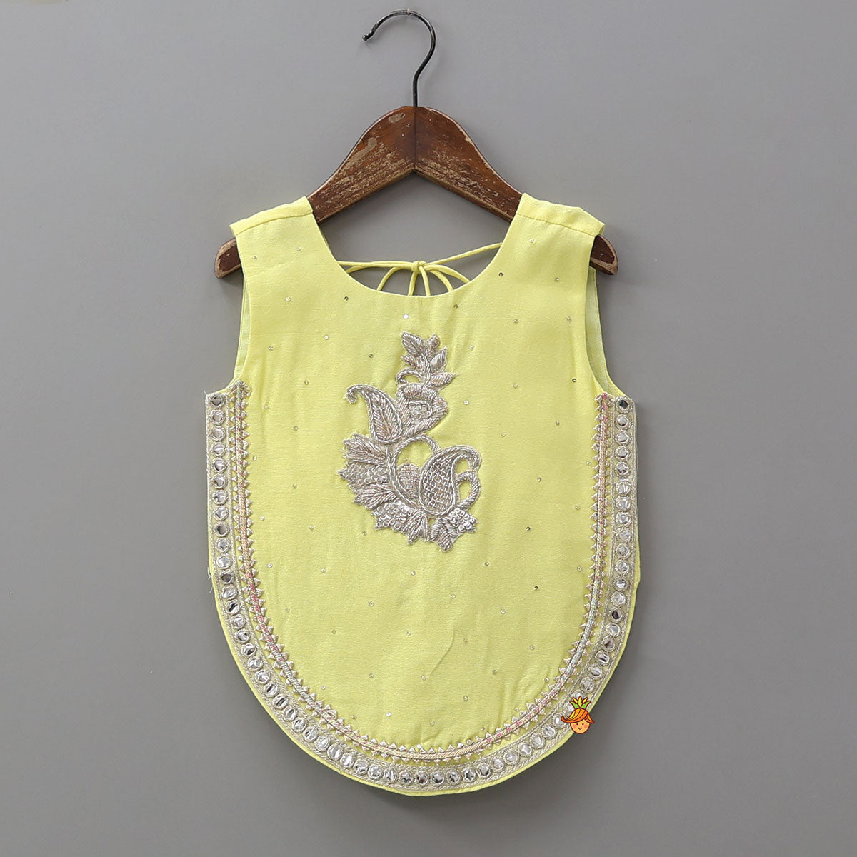 Curved Hem Top And Fringed Palazzo