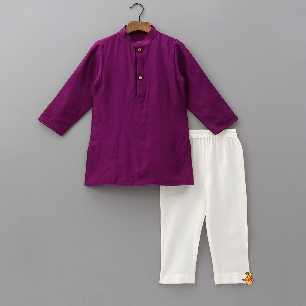 Front Placket Kurta With Gota Leaf Work Jacket And Pyjama