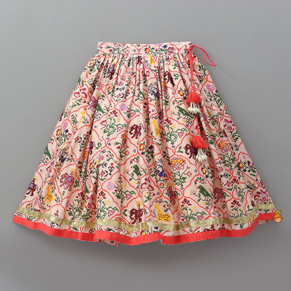 Heart Shaped Stylish Crop Top And Lehenga With Matching Bag