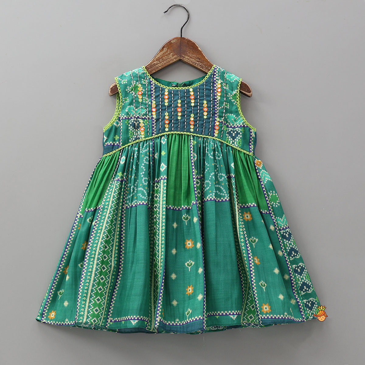 Faux Mirror Hand Embroidered Kurti And Pant