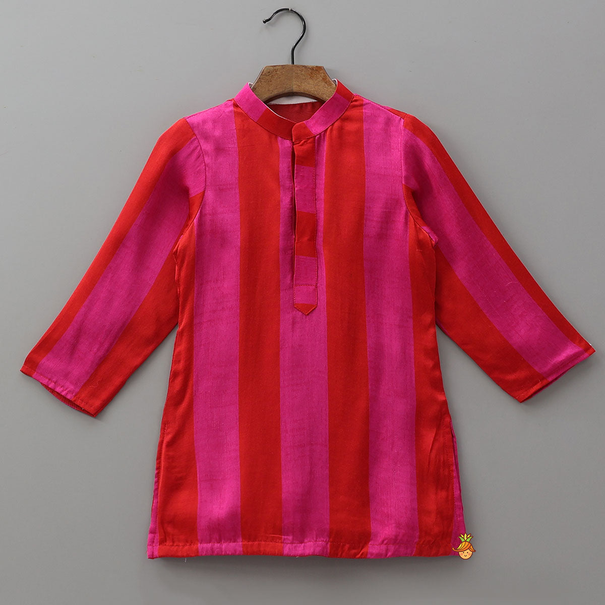 Beautiful Striped Kurta With Embroidered Jacket And Pyjama