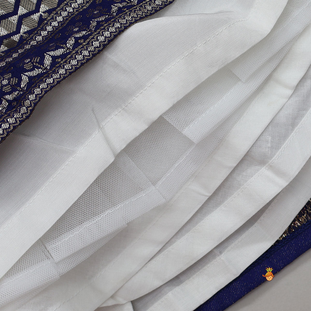 Floral Motif Embellished Crop Top And Lehenga With Dupatta