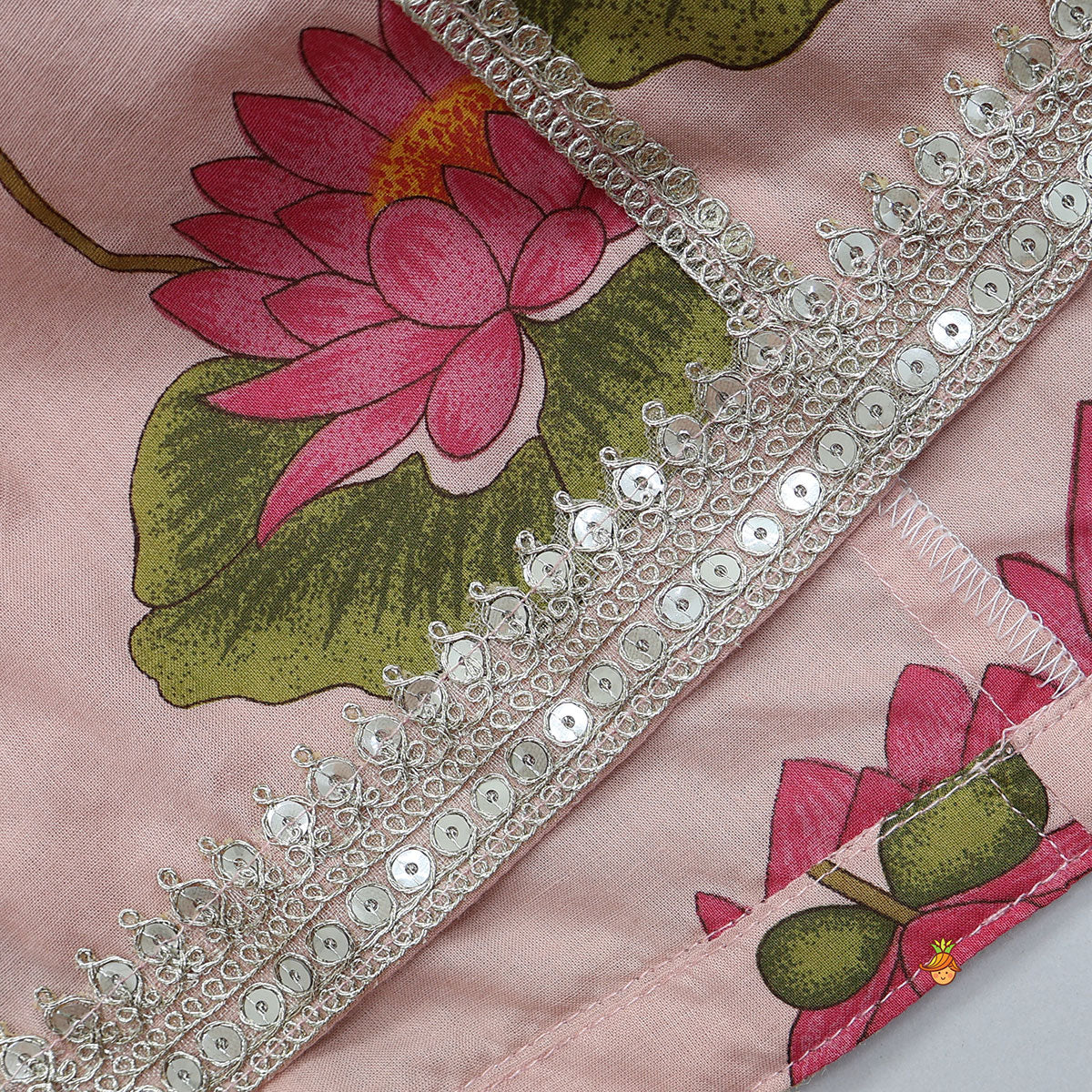 Floral Printed Side Pleated Kurti With Palazzo