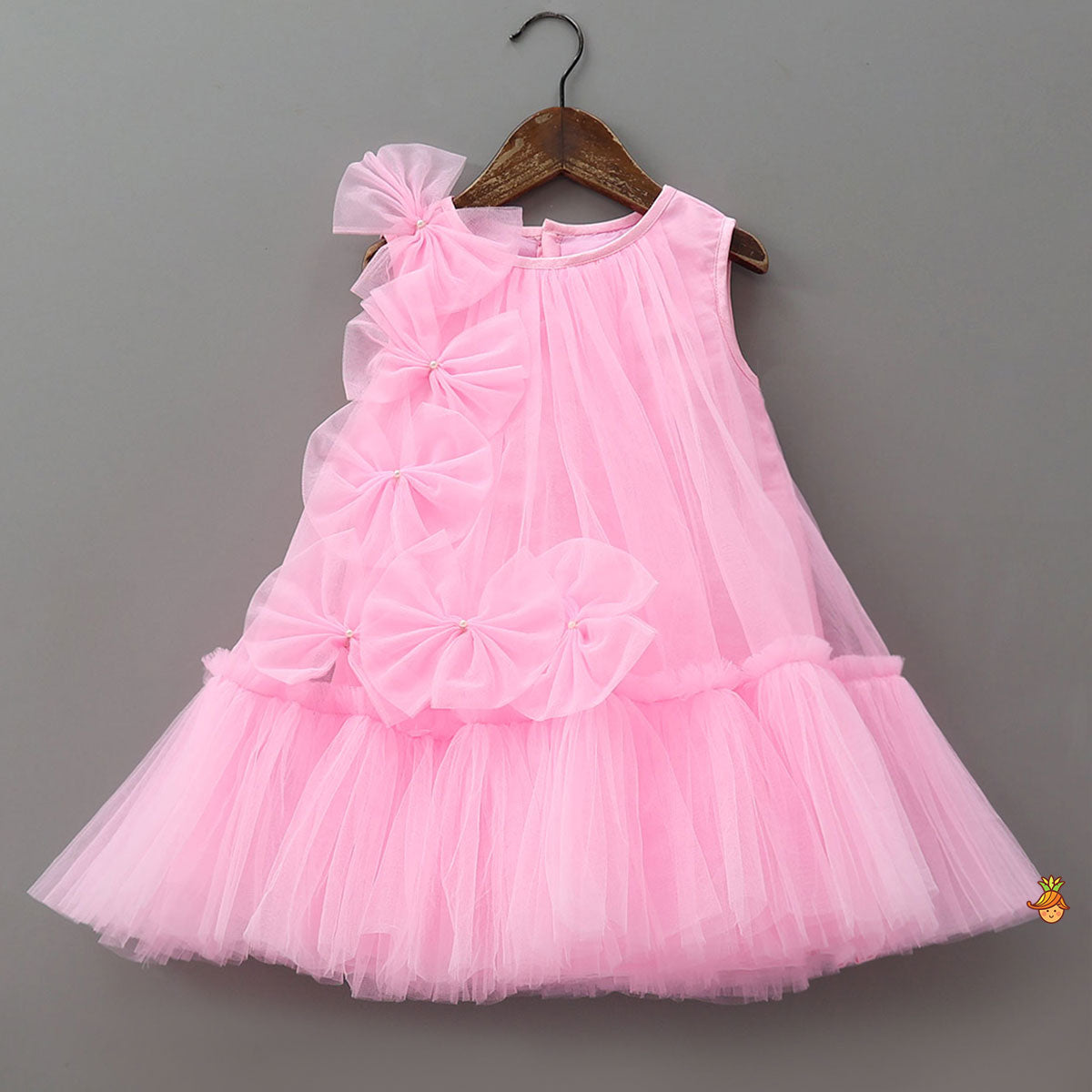 Multiple Bow Adorned Net Dress