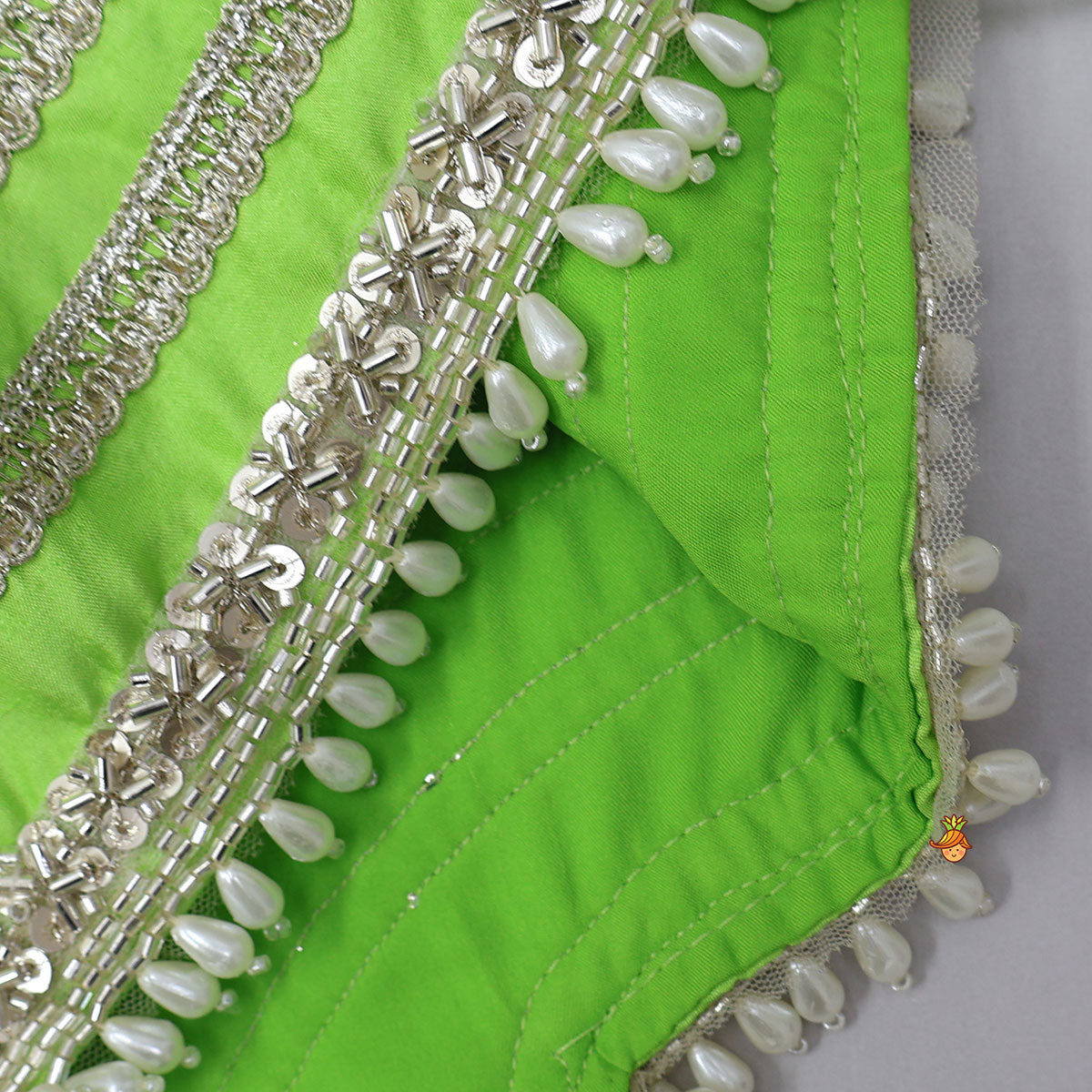 Stylish Embellished Crop Top With Lehenga
