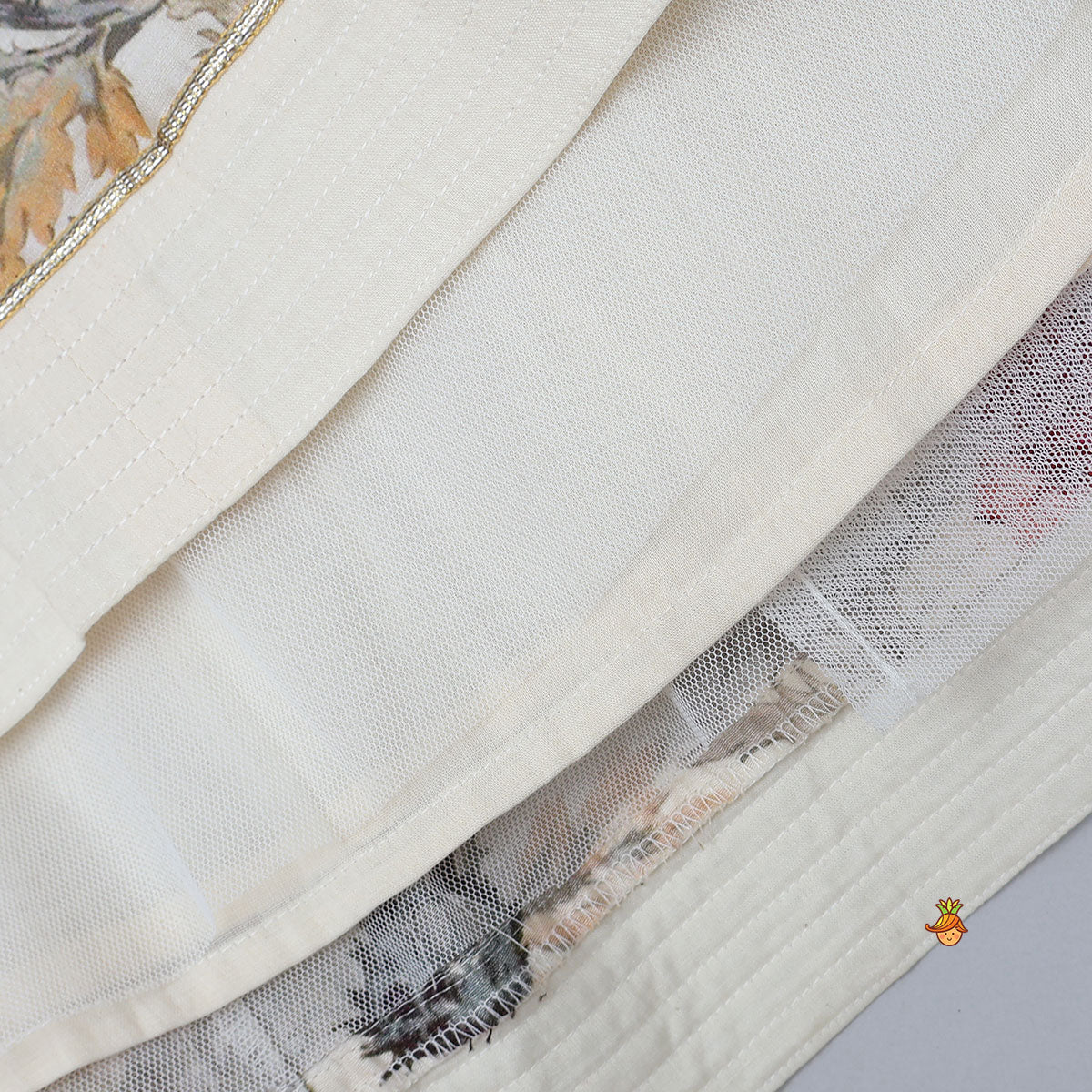 Long Sleeve Top And Flared Lehenga With Dupatta