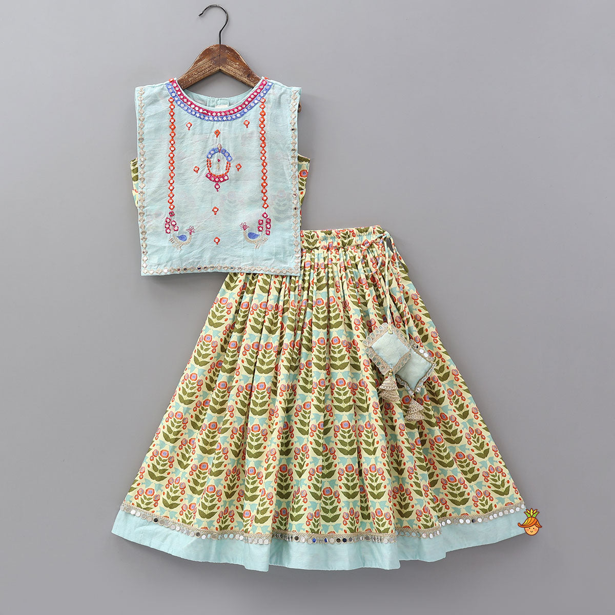Bib Style Top And Lehenga